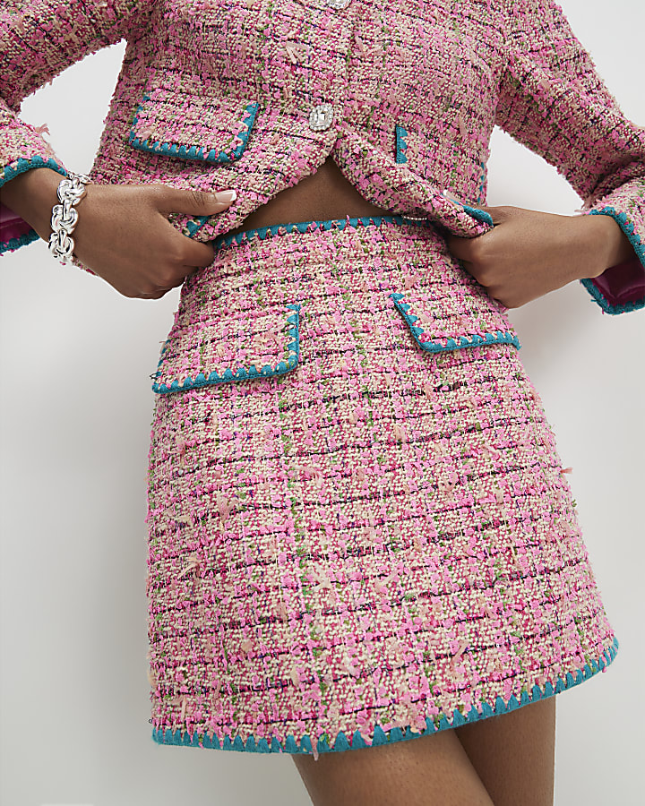 rosa whipstitch boucle mini gonna