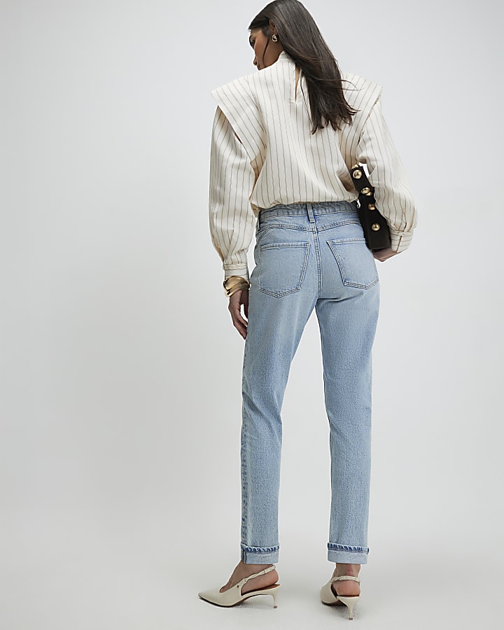 blu vita normale mamma scolpire jeans