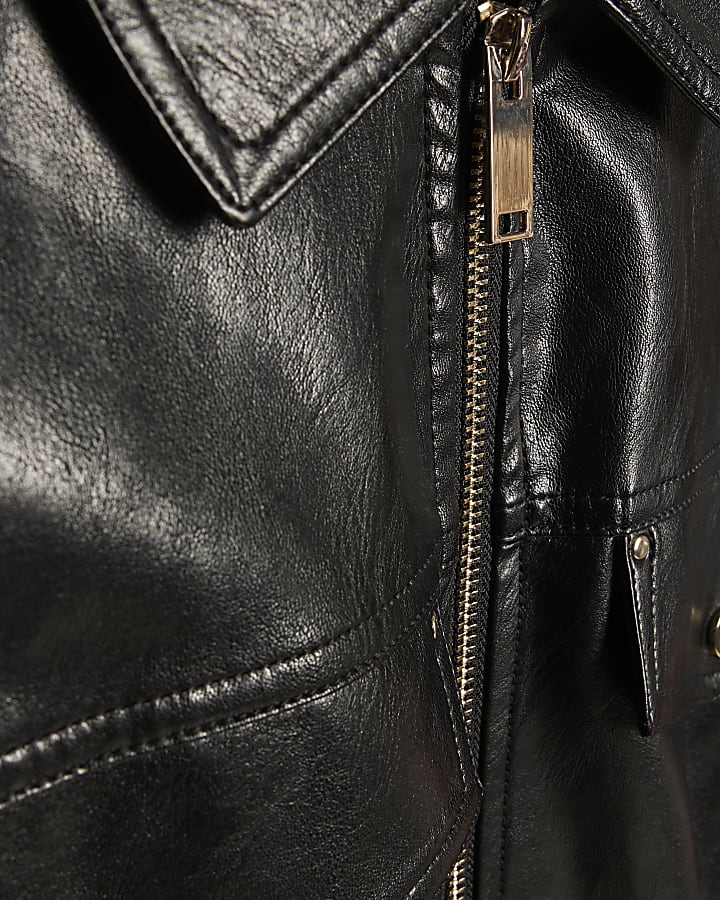 nero con cintura in ecopelle shift dress