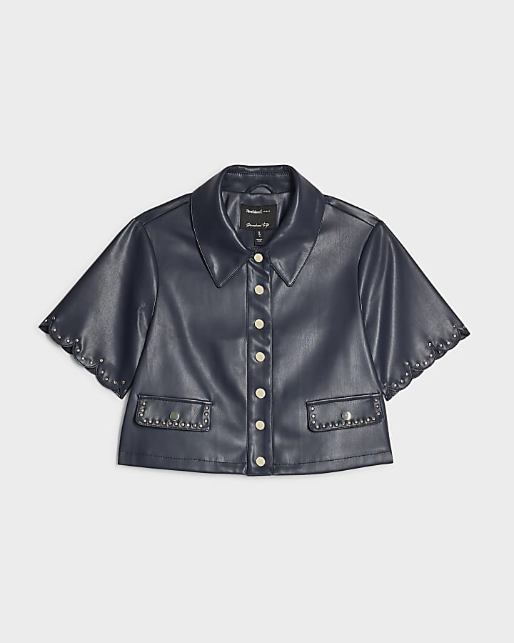 marina ecopelle pettine trim tempestato top