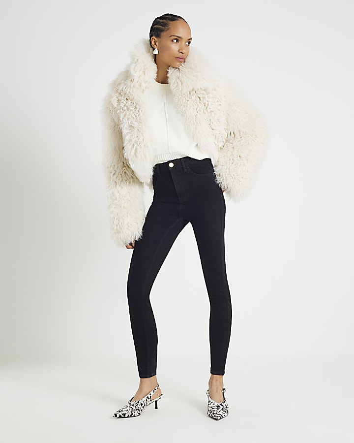 nero di alta crescita scolpire nero skinny jeans