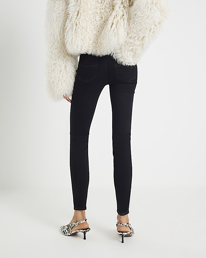 nero di alta crescita scolpire nero skinny jeans