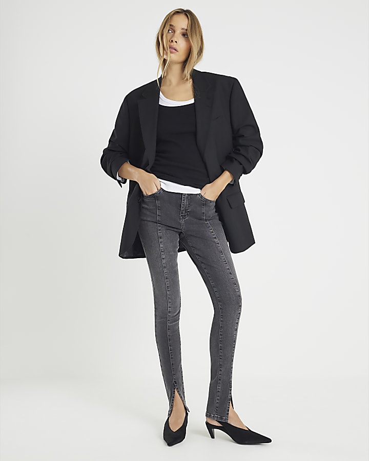 nero cucitura jeans skinny