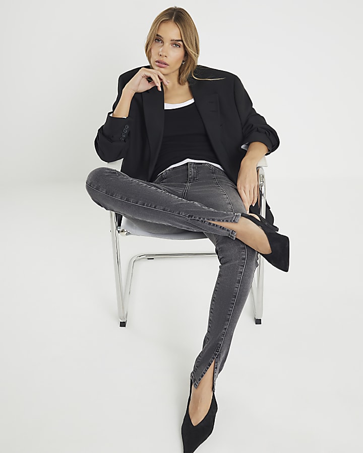 nero cucitura jeans skinny