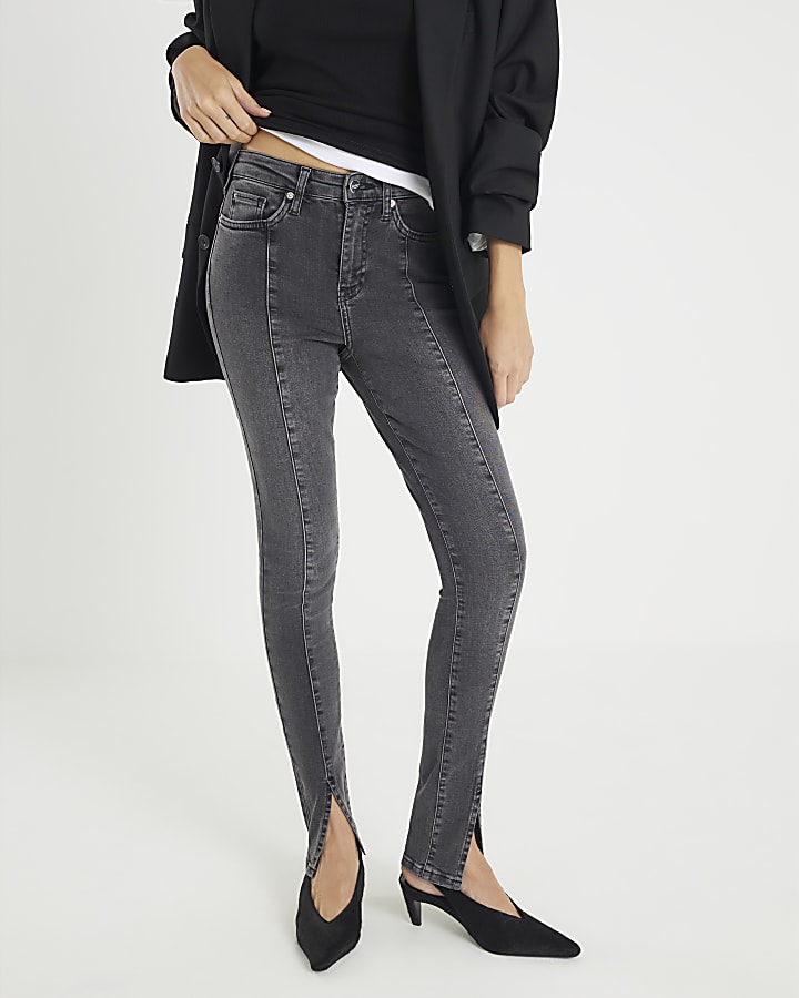 nero cucitura jeans skinny