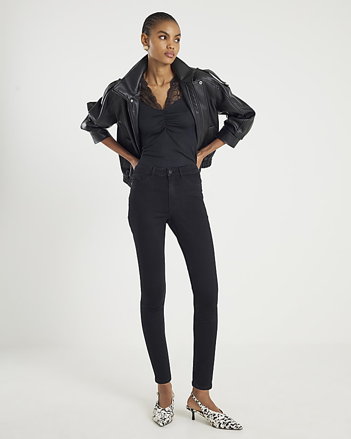 nero vita normale scolpire i jeans skinny