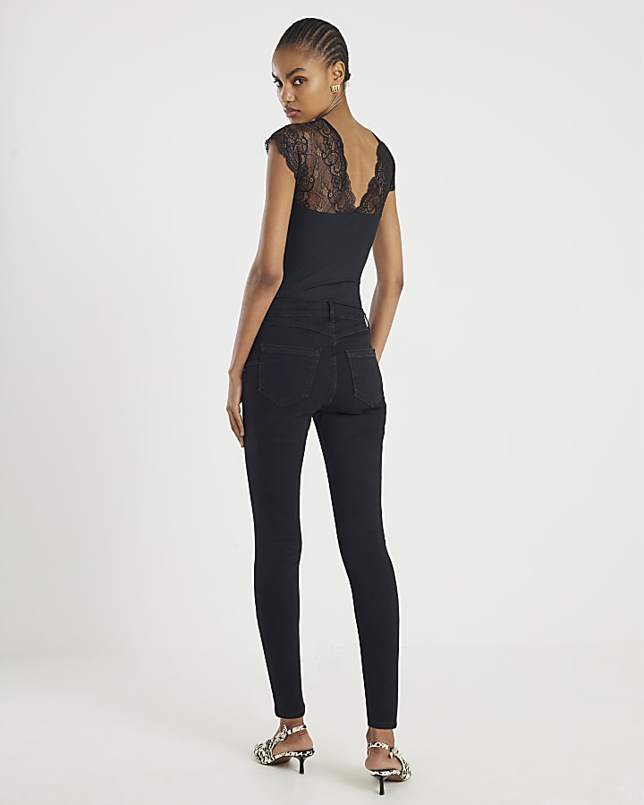 nero vita normale scolpire i jeans skinny