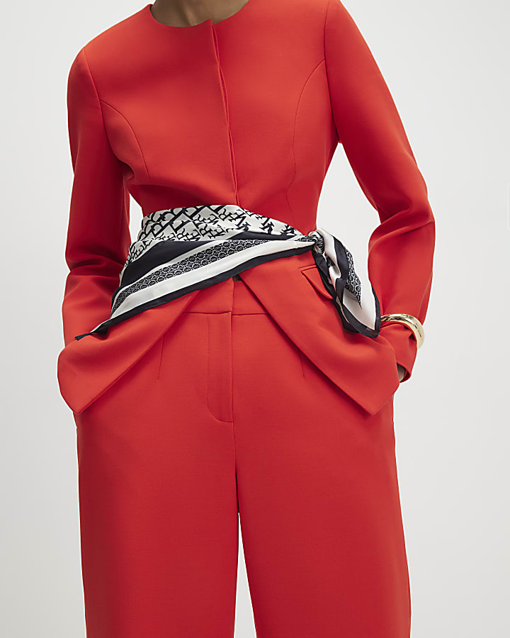 rosso slim gamba dritta pantaloni