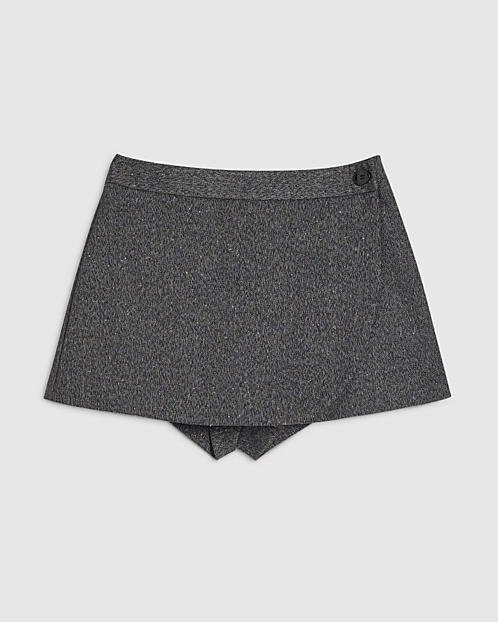pulsante grigio dettaglio avvolgere skort