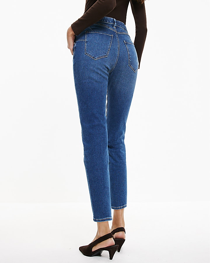blu pull-on scolpire slim jeans