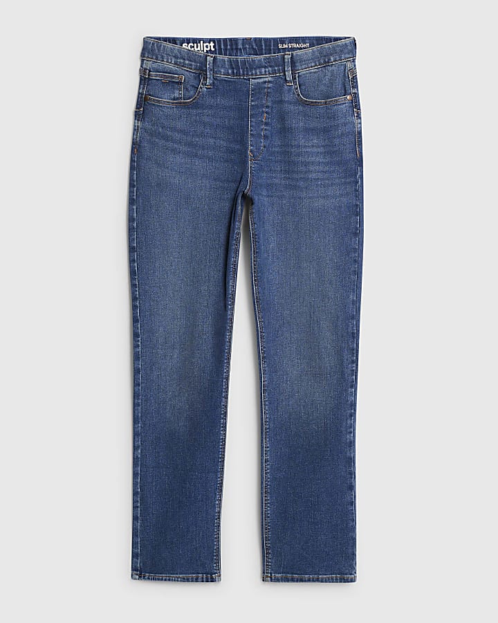 blu pull-on scolpire slim jeans