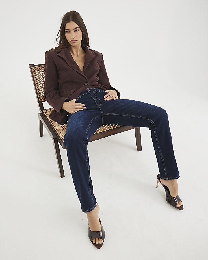 blu a vita alta slim fit jeans