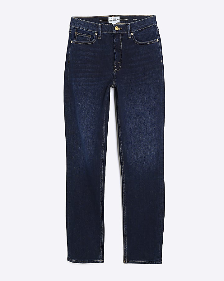 blu a vita alta slim fit jeans