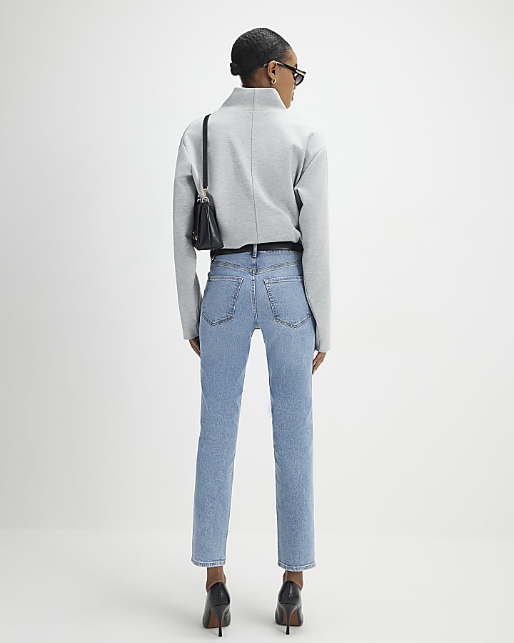 classico blu a vita alta slim fit jeans