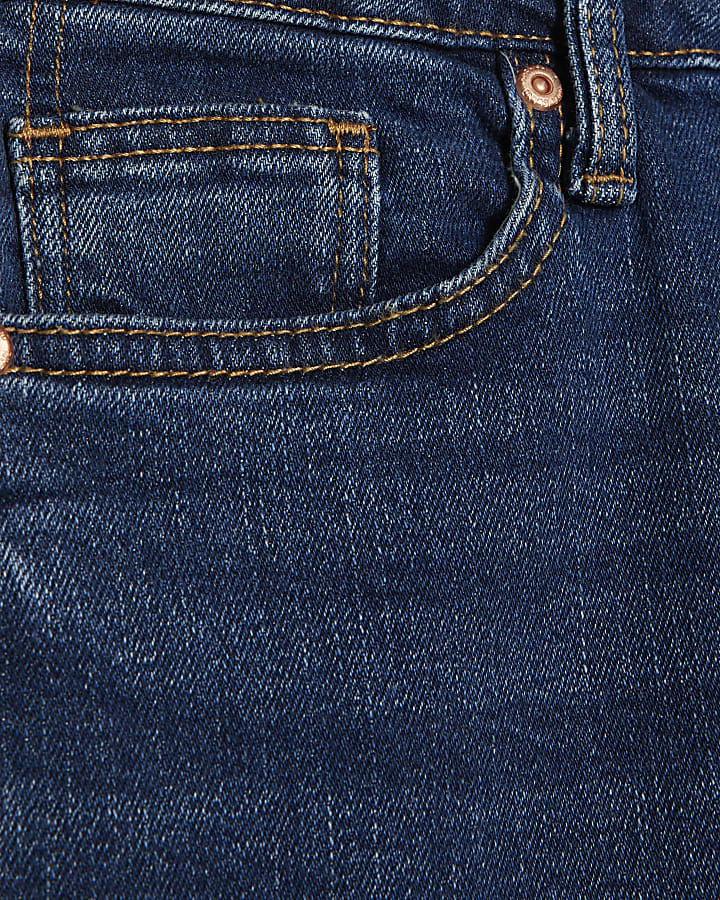 blu scuro classico vita alta slim fit jeans