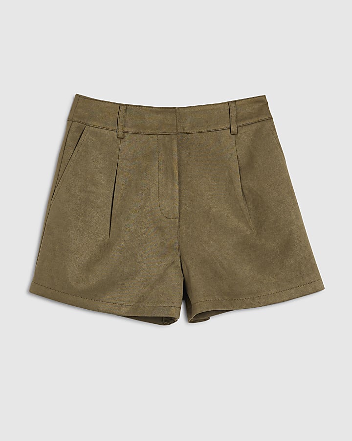 verde finto camoscio pantaloncini