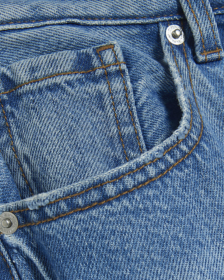 plus blu a vita alta gamba dritta jeans