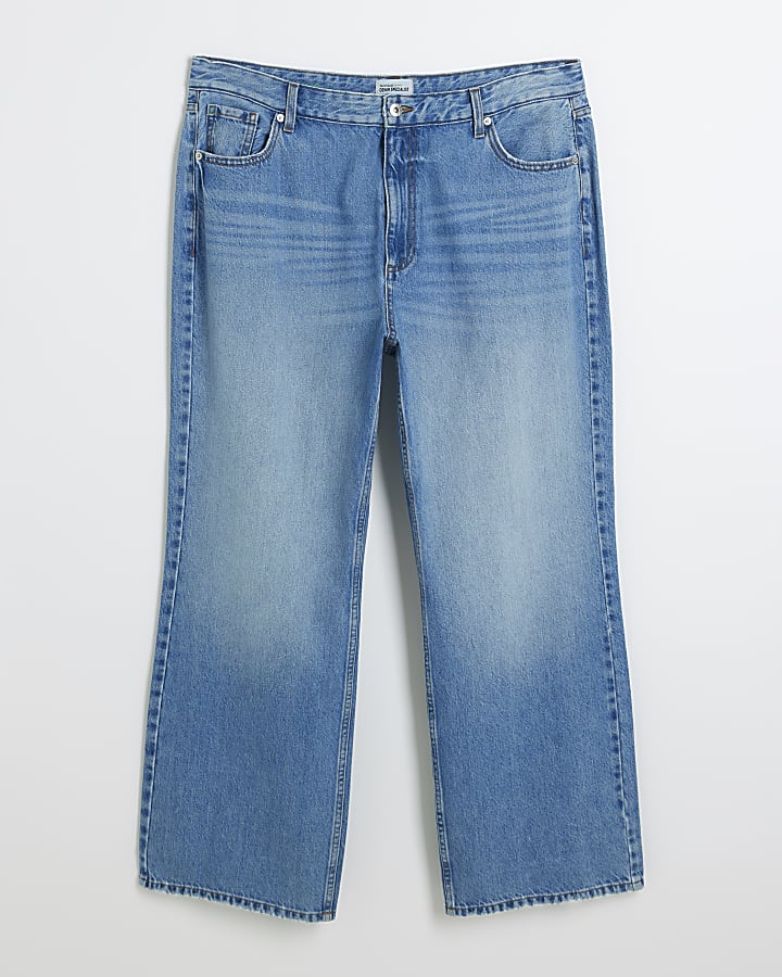 plus blu a vita alta gamba dritta jeans