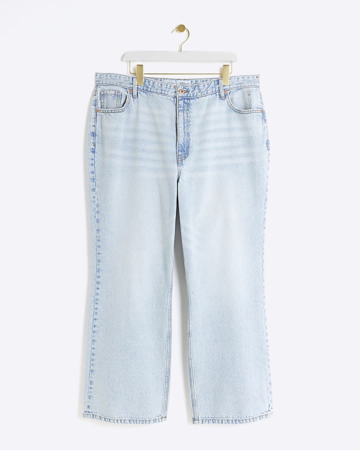 plus blu a vita alta relaxed straight jeans