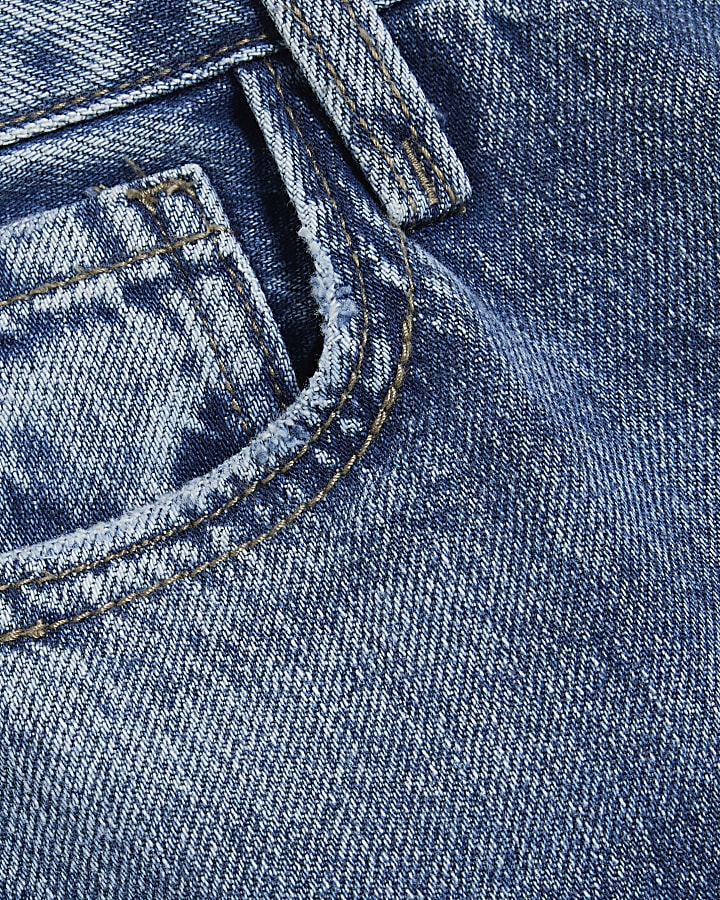 blu a vita alta relaxed straight leg jeans