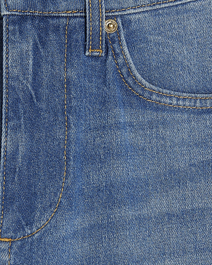 blu a vita alta elasticizzato straight leg jeans