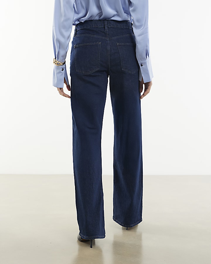 indigo relaxed straight leg jeans