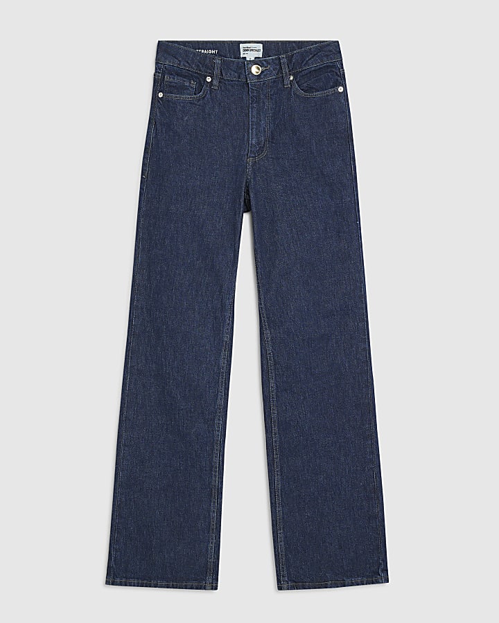 indigo relaxed straight leg jeans