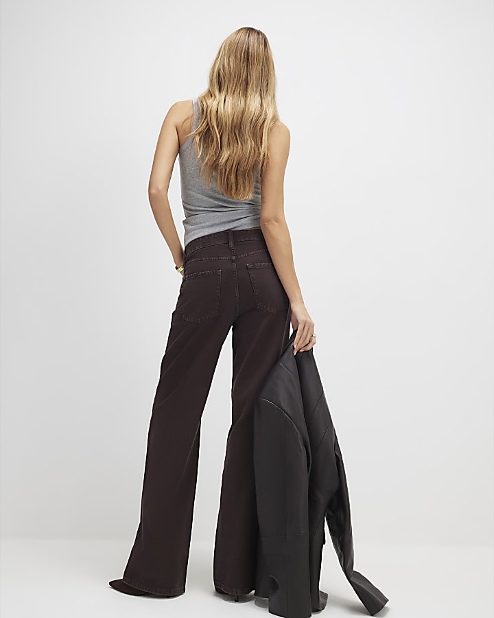marrone relaxed straight jeans