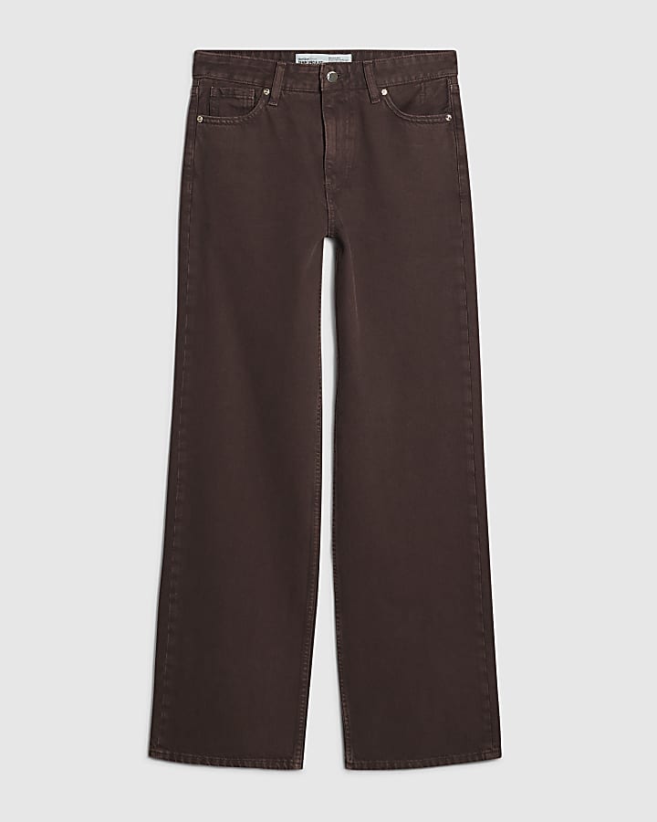 marrone relaxed straight jeans