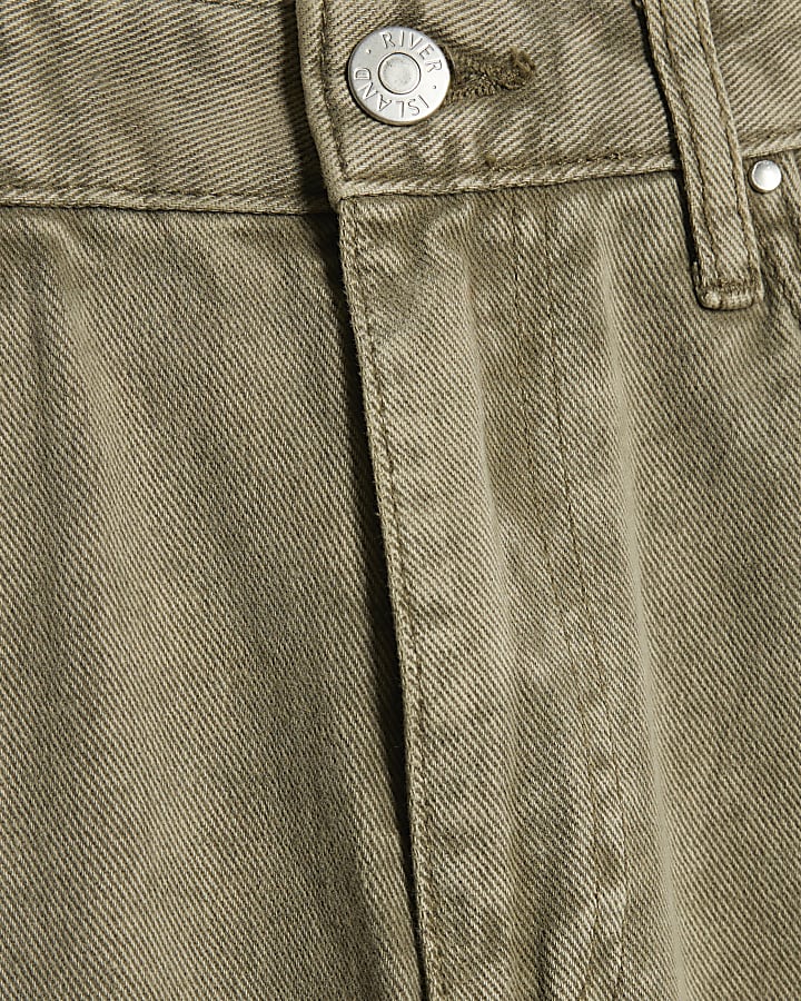 verde vita alta relaxed straight leg jeans