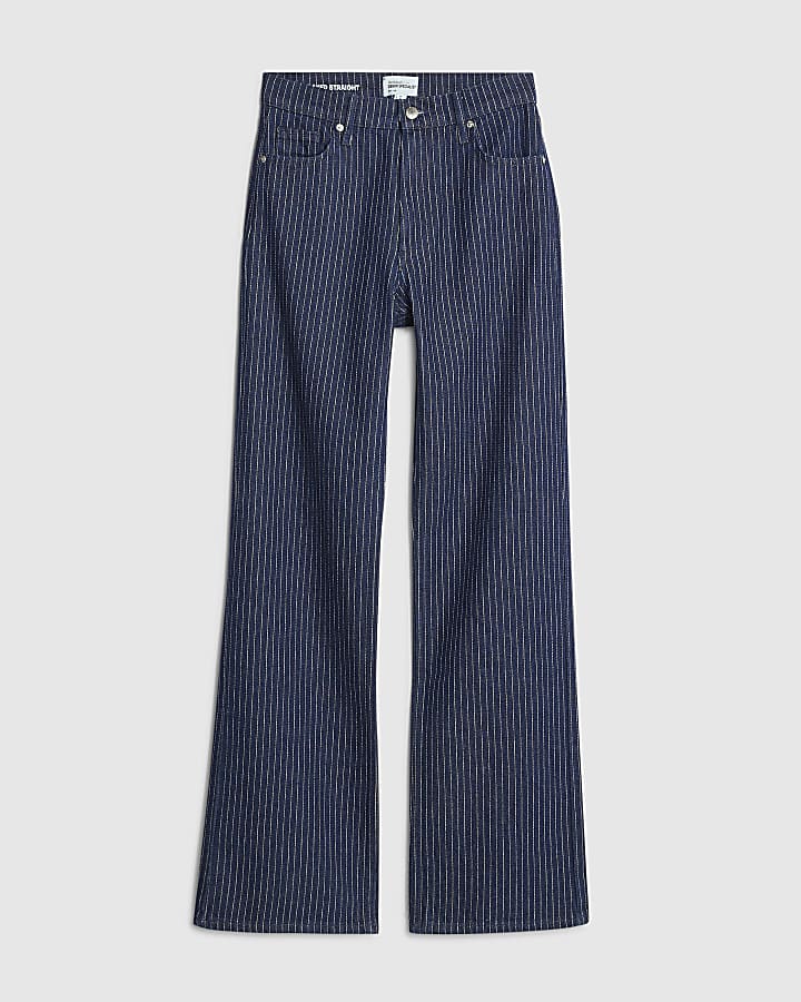 striscia blu relaxed straight jeans
