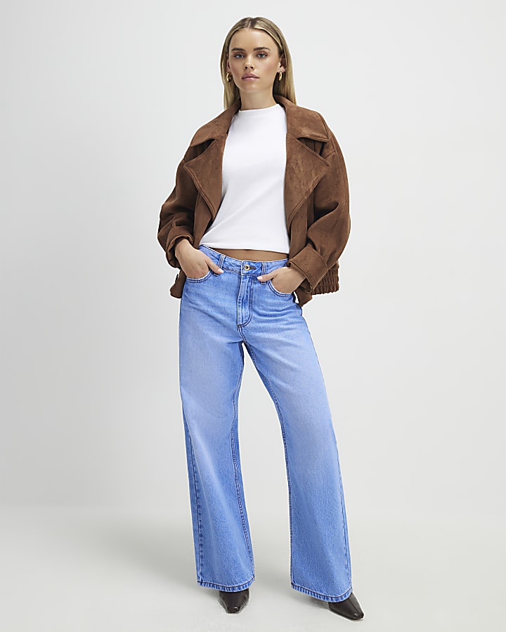 petite blu relaxed straight leg jeans