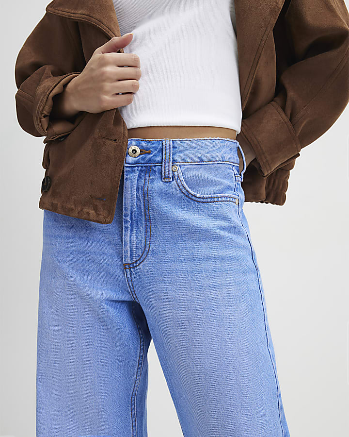 petite blu relaxed straight leg jeans