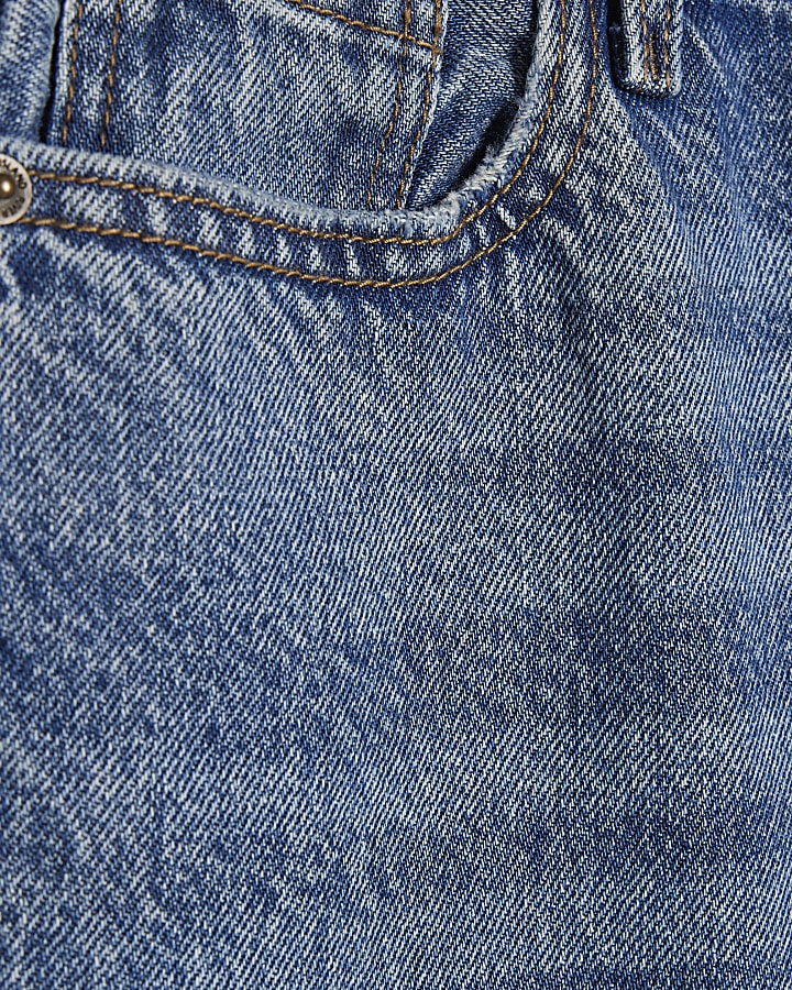 blu relaxed straight jeans strappati