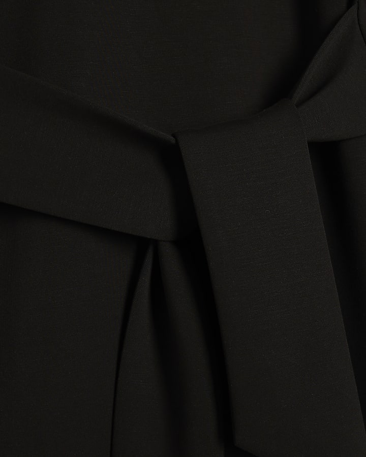 black tie anteriore mini abito felpa