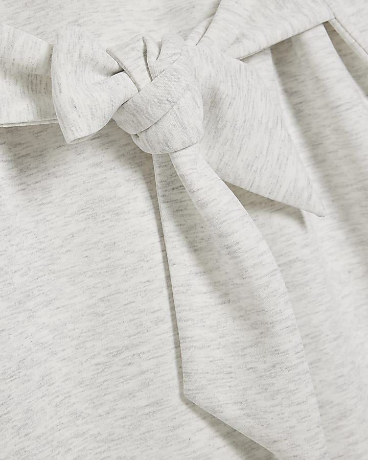 grigio cravatta anteriore mini abito felpa