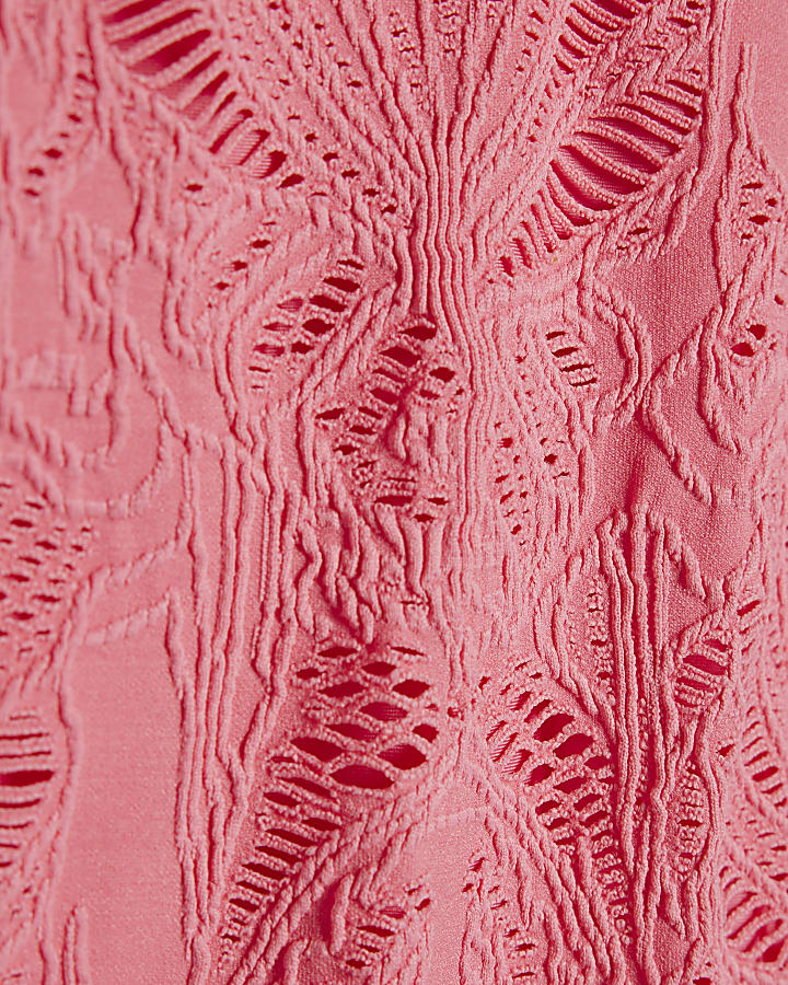 rosa texture shell trim costume da bagno