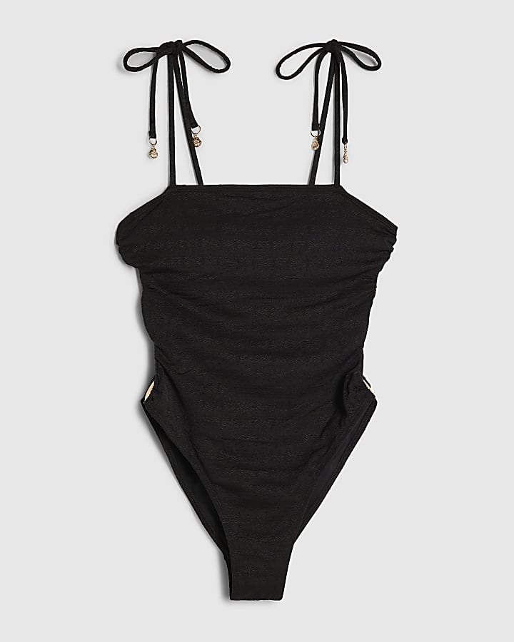 guscio nero finiture laterali costume da bagno
