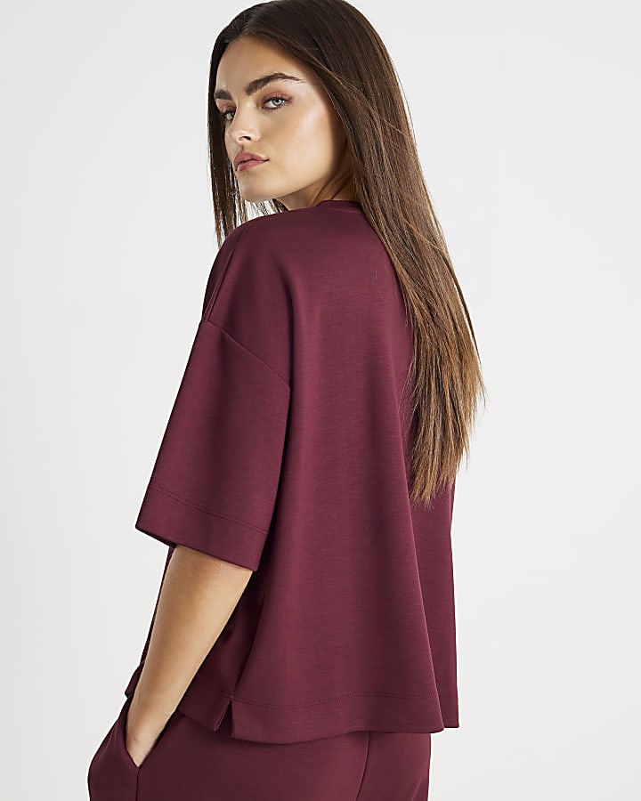 rosso premium manica corta t-shirt squadrata