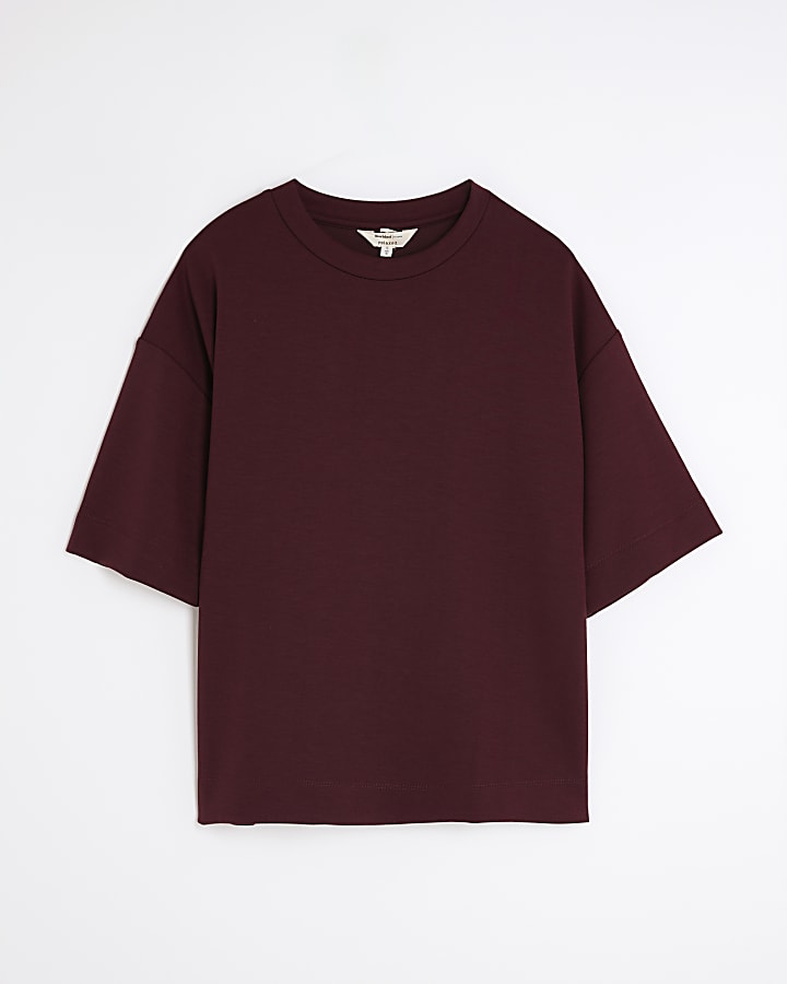 rosso premium manica corta t-shirt squadrata