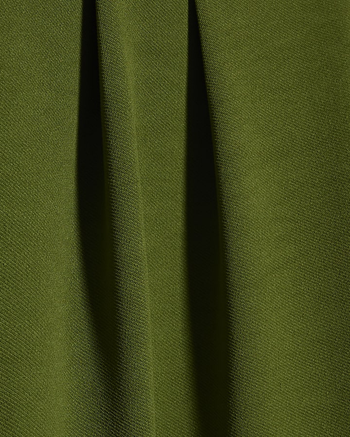 khaki palloncino gamba pantalone con pinces