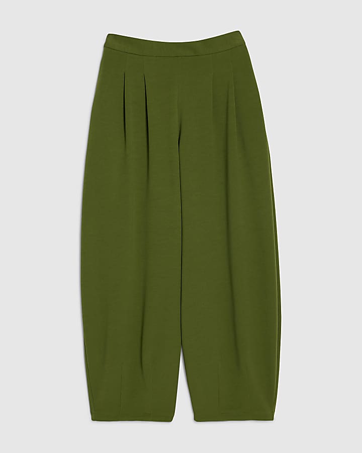 khaki palloncino gamba pantalone con pinces