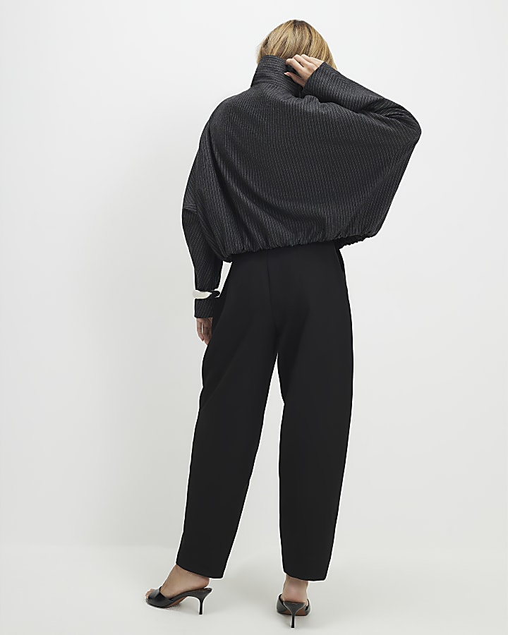 nero su misura tapered pantaloni