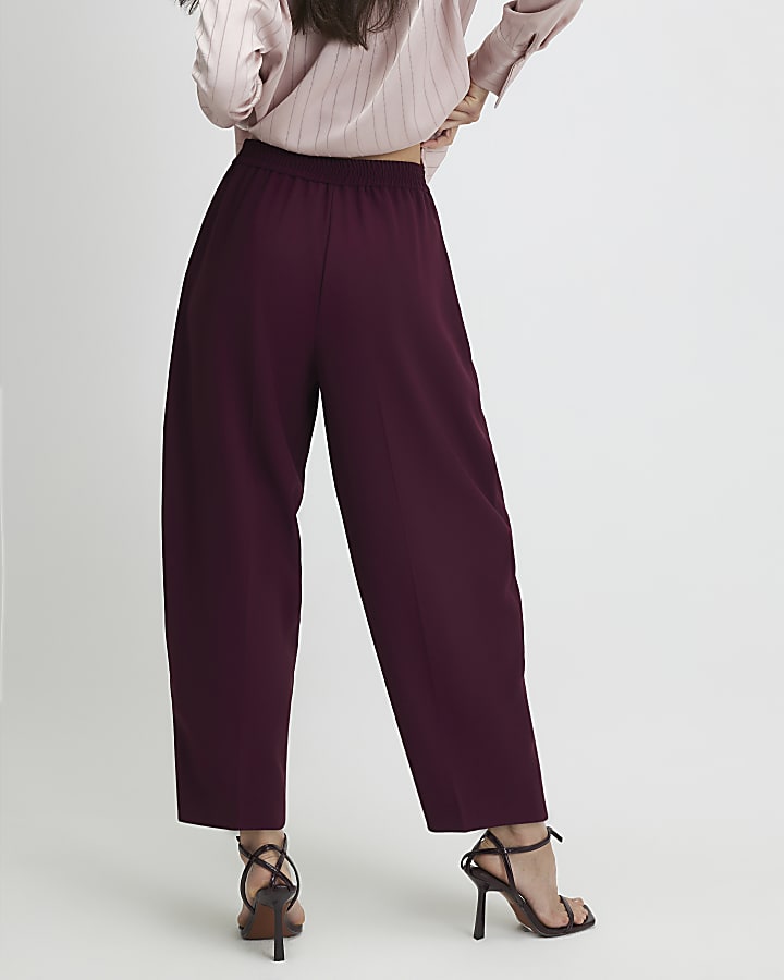 rosso drapey barile pantaloni a gamba