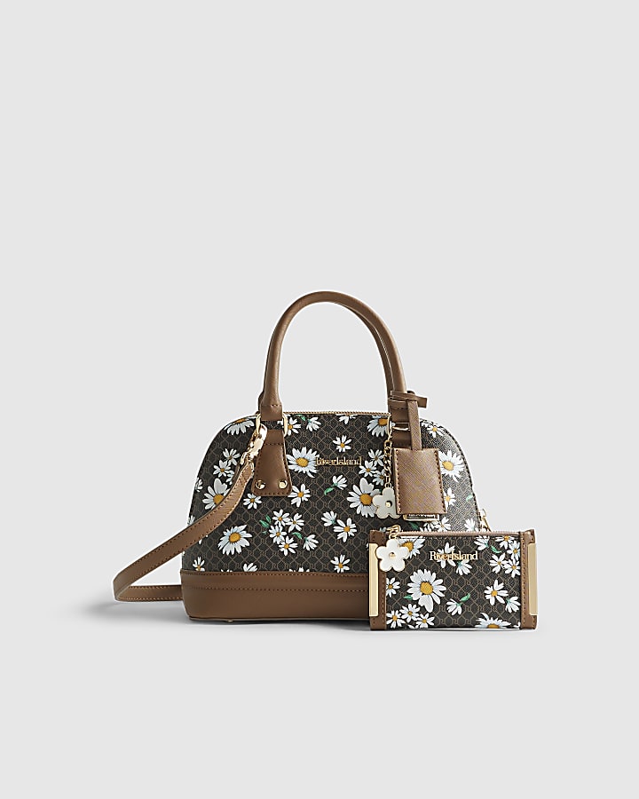 marrone monogram daisy tote bag bundle