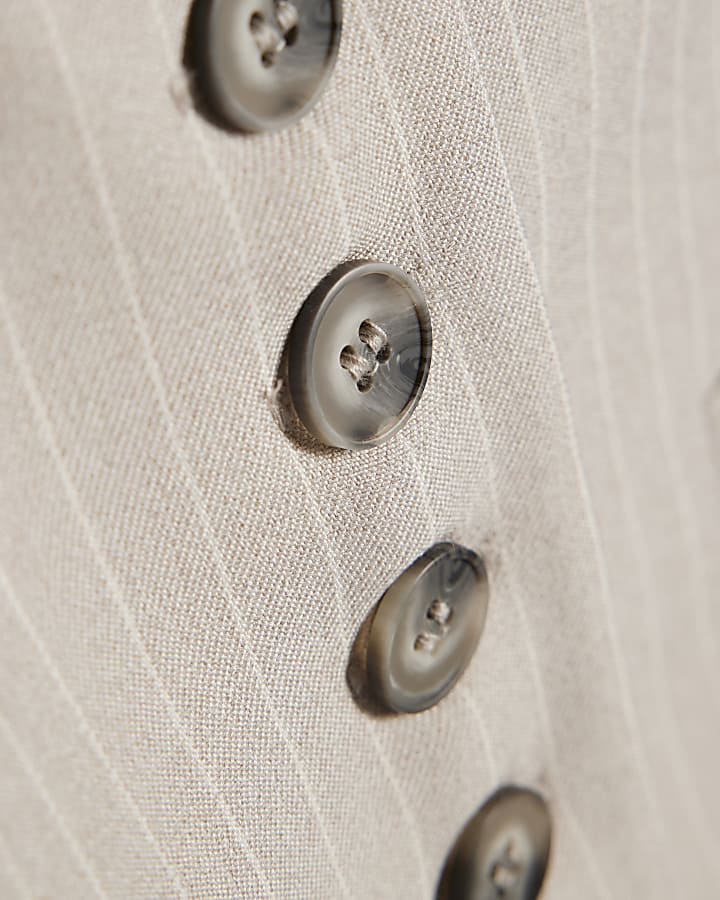 smanicato grigio gessato gilet ritagliata