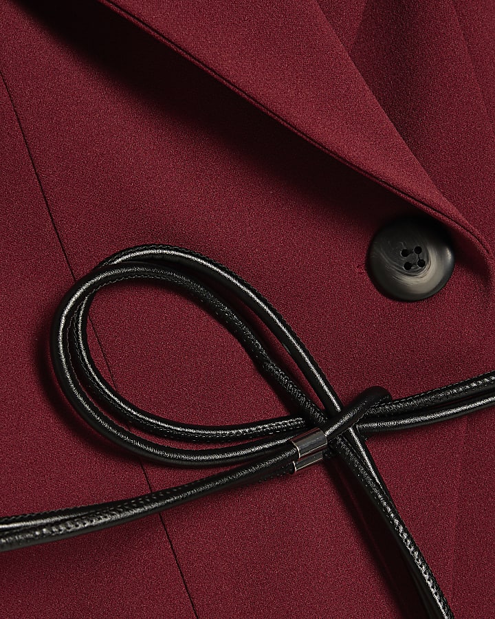 rosso senza maniche gilet con cintura