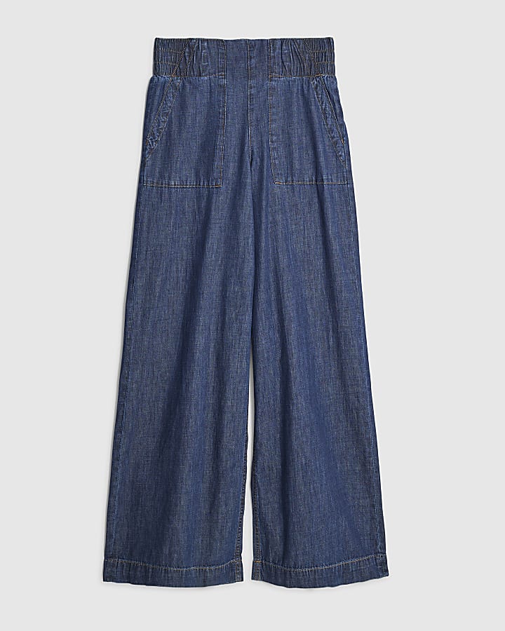 blu tirare jeans a gamba larga