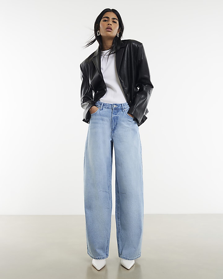 blu baggy jeans a gamba larga