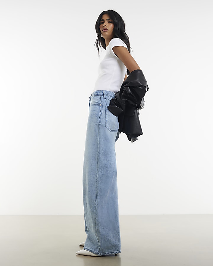 blu baggy jeans a gamba larga